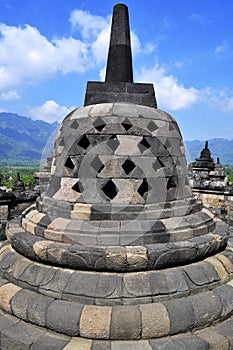Borobudur Temple is a tourist destination in Asia - Indonesia.
