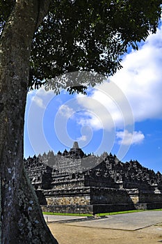 Borobudur Temple is a tourist destination in Asia - Indonesia.
