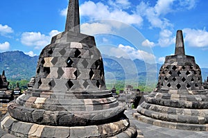 Borobudur Temple is a tourist destination in Asia - Indonesia.