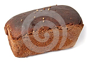 Borodinsky rye bread isolated white background.