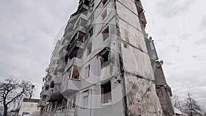 Borodyanka, Ukraine - a destroyed building during the war, Bucha district