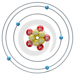 Boron atom on white background