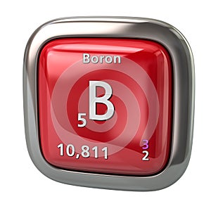 Boron B chemical element from the periodic table red icon