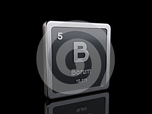 Boron B, element symbol from periodic table series