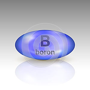 Boron icon. mineral drop pill capsule