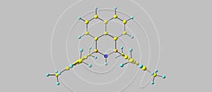Boron nitride and carbon hybrid molecular structure isolated on grey