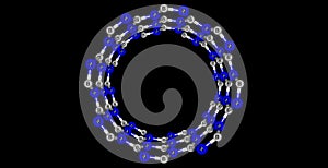 Boron nitride nanotube on black background photo