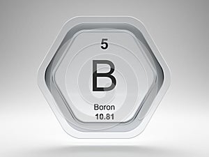 Boron symbol hexagon frame