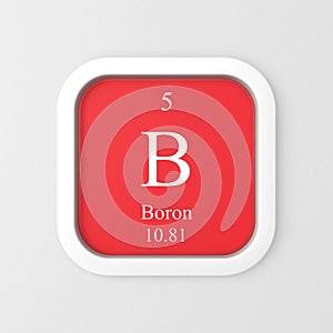 Boron symbol on red rounded square