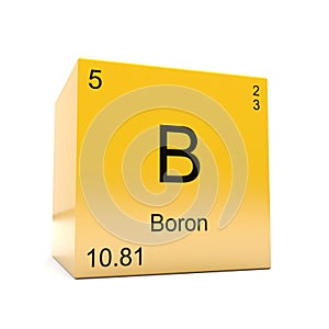 Boron symbol yellow cube
