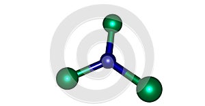 Boron trichloride molecular structure isolated on white