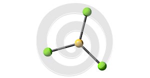 Boron trichloride molecular structure isolated on white