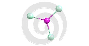 Boron trichloride molecular structure isolated on white