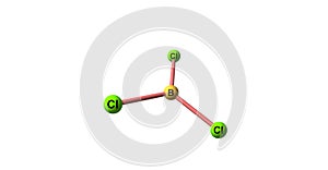 Boron trichloride molecular structure isolated on white