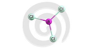 Boron trichloride molecular structure isolated on white