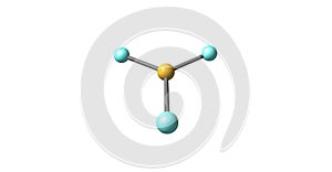 Boron trifluoride molecular structure isolated on white