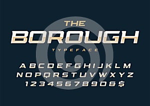 The Borough trendy retro display font design, alphabet, typeface