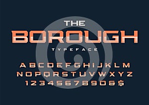 The Borough trendy retro display font design, alphabet, typeface