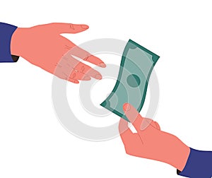 Borrow money from friend, debt and loan, incentive or bonus payment, credit or lending concept.