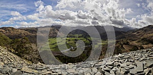 Borrowdale from Castle Crag panorama