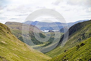 Borrowdale valley surrounded by mountains