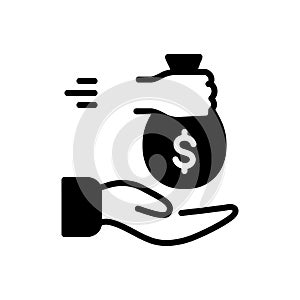Black solid icon for Borrowed, loan and indebtedness