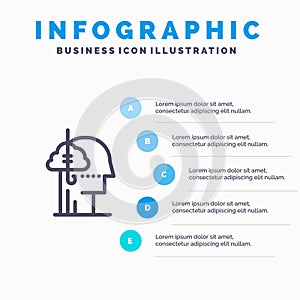 Borrowing Ideas, Addiction, Catch, Habit, Human Line icon with 5 steps presentation infographics Background