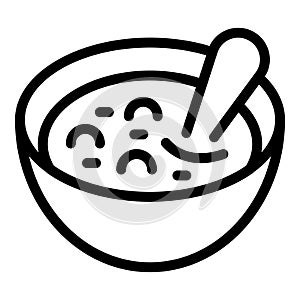 Borsch bowl icon outline vector. Ukrainian soup