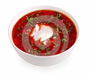 Borsch isolated on white