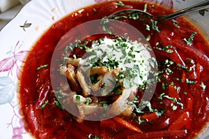 Borsch - red-beet soup photo