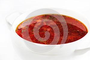 Borsch on white background