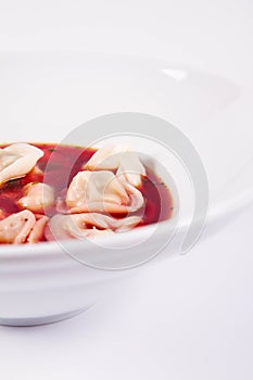 Borscht with dumplings