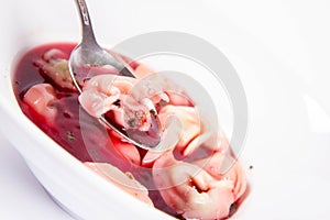 Borscht with dumplings