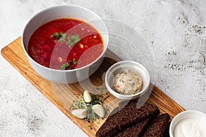 Borsht, bortsch, borshch, borscht. Soup, associated with cuisine of Eastern and Central Europe, especially Ukraine,