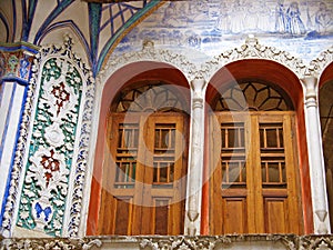 Interior decoration of borujerdi historical house in Kashan , Iran