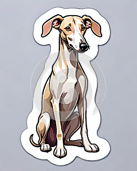 borzio sighthound dog clipart sticker isolated label