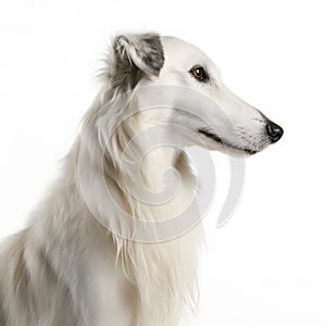 borzoi breed dog isolated on white background