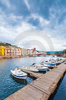 Bosa, colourful town in Sardinia, Italy