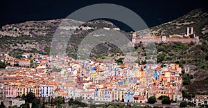 Bosa, Sardinia, Italy. Sunny Fall Season Day