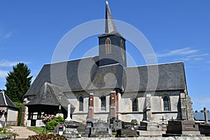 Bosc Bordel, France - june 23 2016 : Saint Jean Baptiste church