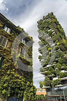 Bosco Verticale and old building in Milan