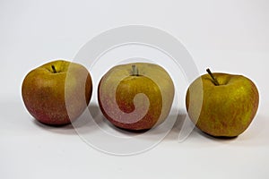 Boskop apples on white background