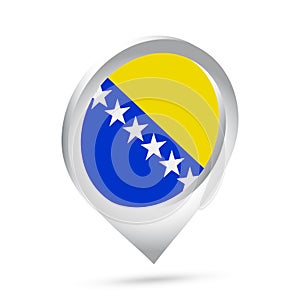 Bosnia and Herzegovina flag 3d pin icon