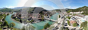 Bosnia and Herzegovina - Konjic - old bridge. aerial view photo
