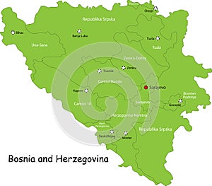 Bosnia and Herzegovina map photo