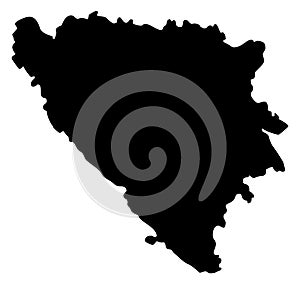 Bosnia & Herzegovina map silhouette vector isolated