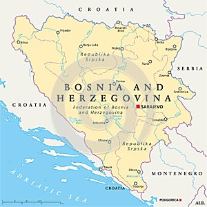 Bosnia And Herzegovina Political Map