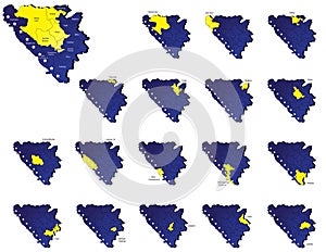 Bosnia herzegovina provinces maps