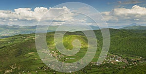 Bosnian Pyramid of the Moon. Landscape with forested ancient pyramid near the Visoko city, BIH, Bosnia and Herzegovina.