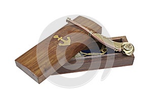 Boson Whistle with Wooden Box